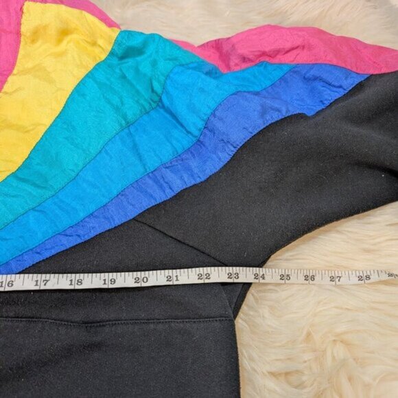 VTG 80's Lavon Color Block Abstract Nylon Windbreaker Jacket Womens Size Large - Picture 4 of 7